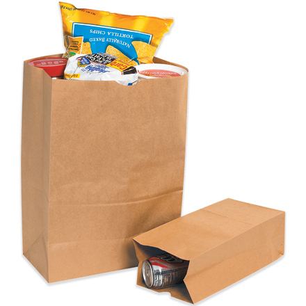 12 x 7 x 21 <span class='fraction'>3/4</span>" Kraft Grocery Bags