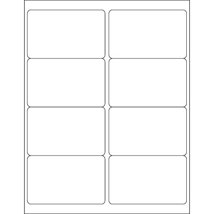 4 x 2 <span class='fraction'>1/2</span>" White Rectangle Laser Labels