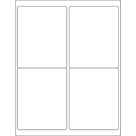 4 x 5" White Rectangle Laser Labels - Master Case