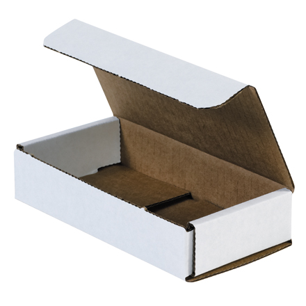 6 <span class='fraction'>1/2</span> x 3 <span class='fraction'>1/4</span> x 1 <span class='fraction'>1/4</span>" White Corrugated Mailers